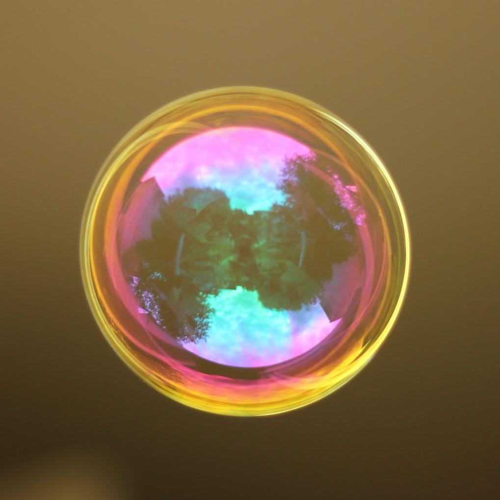 pink yellow and blue bubble