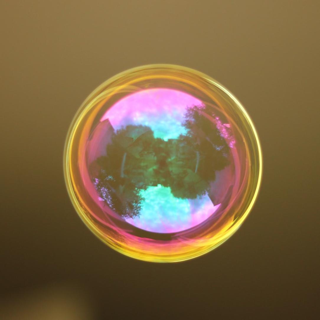 pink yellow and blue bubble